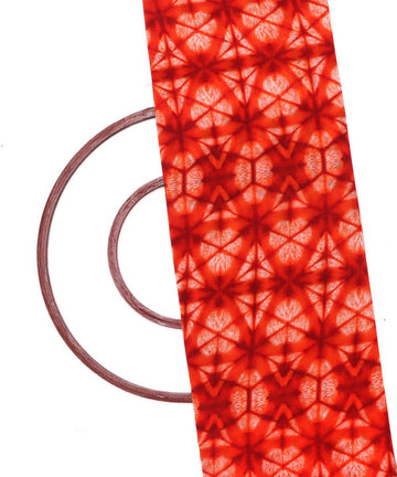 orange and white shibori print georgette fabric b103 4313